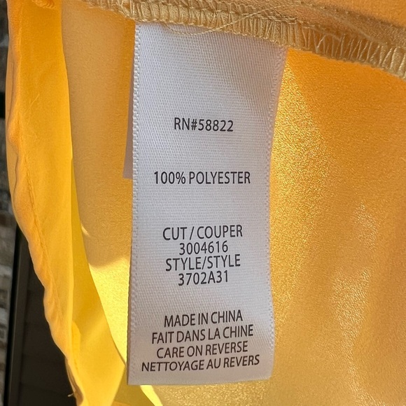 🆕 Max Studio Cornsilk Yellow Sleeveless Lightweight Ruffle Office Trim Blouse S - Picture 13 of 14